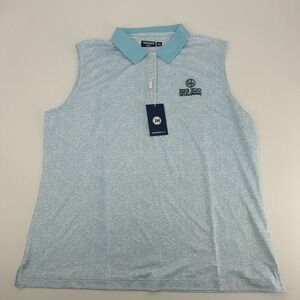 Inward Half Sleeveless Golf Polo Shirt‎ Women's XL Blue Athletic Top New